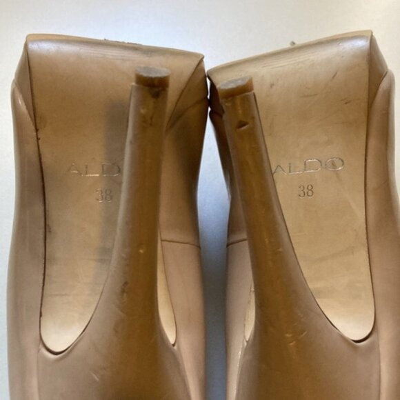 π β¨ Aldo Nude Patent Leather Platform Stiletto Heels | Size 38 - Picture 9 of 12